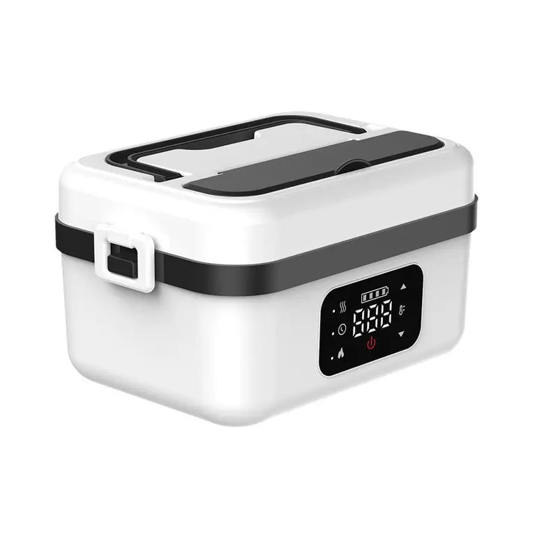 🔥 Self‑Heating Wireless Charging Lunch Box✨ | ⏱️ Timer Function ✦1L Portable Insulated Hard‑Plastic Box ✦ For School Work Travel #GlobalSelection