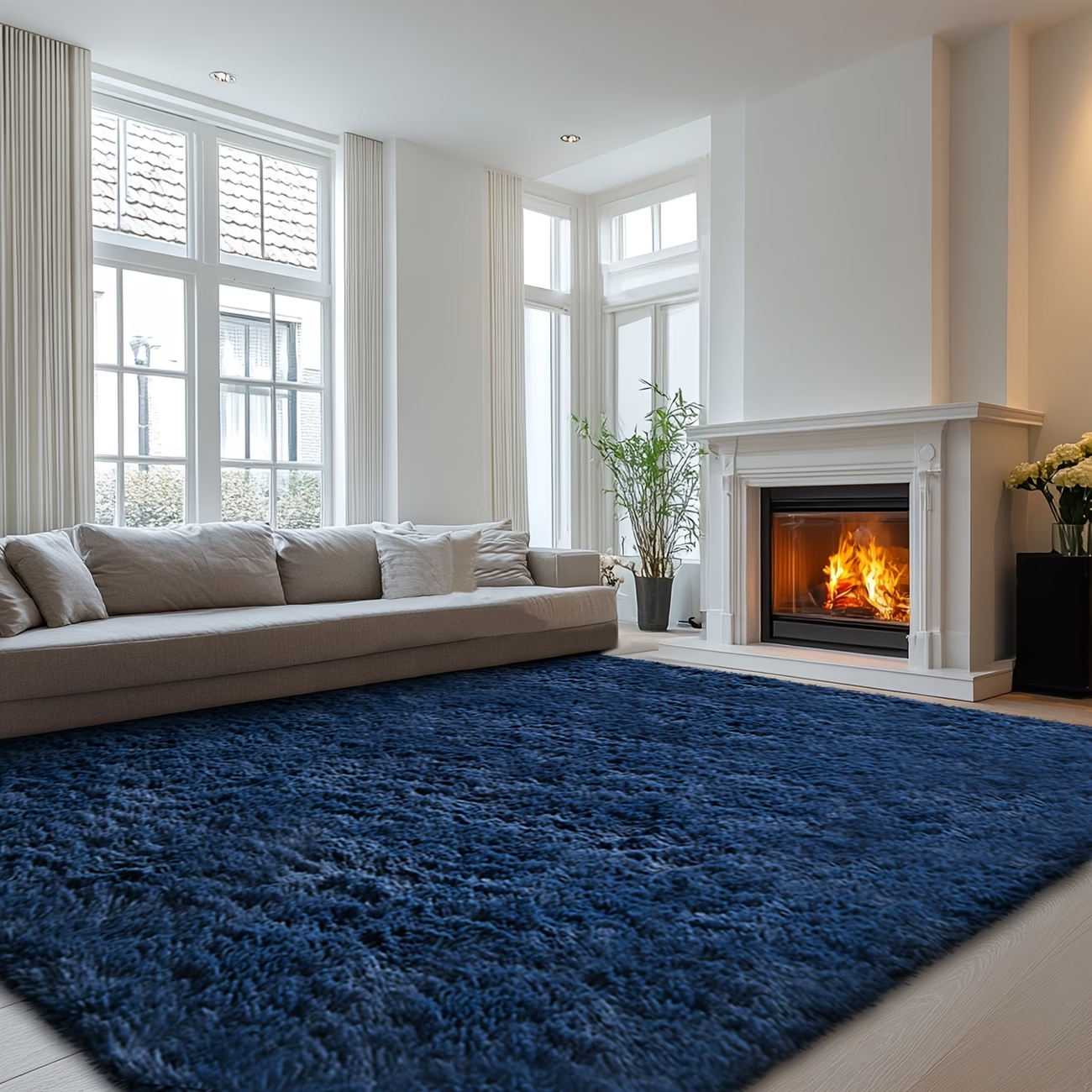 ✨1‑Piece Fluffy Plush Area Rug 🛋️ Luxury Indoor Home Rug | Multiple Colors & Sizes, Non‑Slip Bottom 🎯 Great for Living Room, Bedroom & Study, Perfect Home Decor