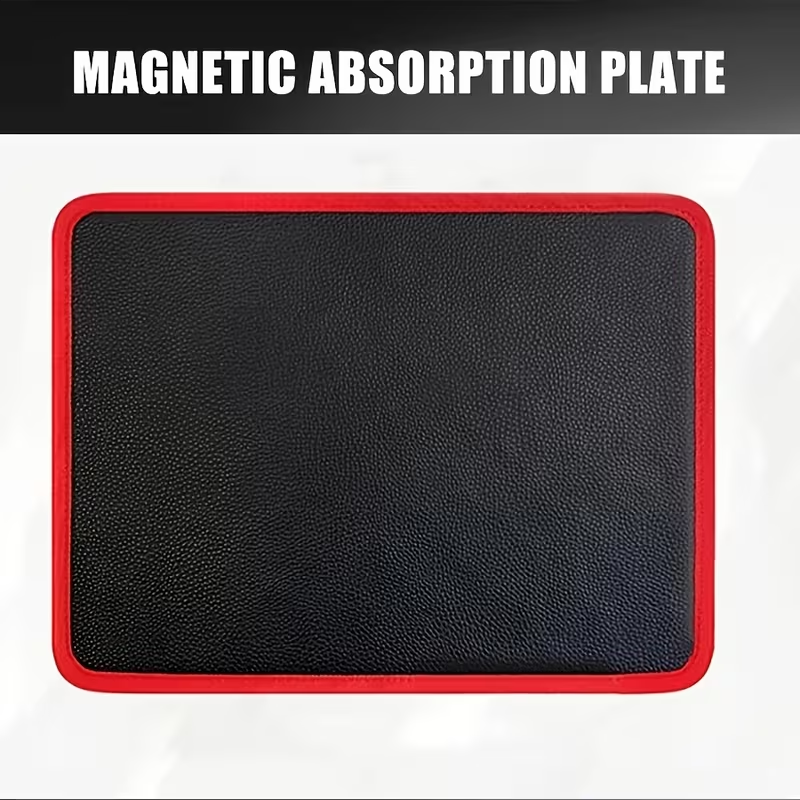 Magnetic Tool Organizer Tray (1/3-Piece Set) – Flexible Magnetic Tool Mat and Tray Holder for Automotive Repair. Red and Black Tool Storage Mat with Strong Magnetic Base; Ideal for Garages, Workshops, DIY Mechanics, and Auto Repair Tools.