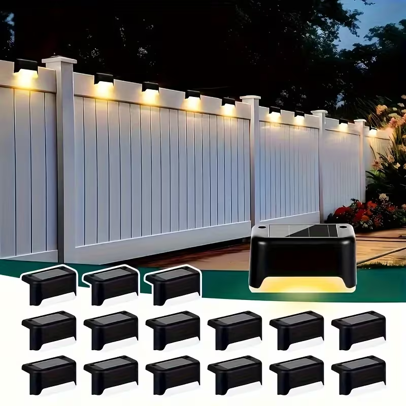 16pack Solar Deck Lights Solar Pool Lights Waterproof Led outdoor Decorations Solar Step Lights for Outdoor Stairs,Fence,Patio,Yard，Step Garden and Pathway