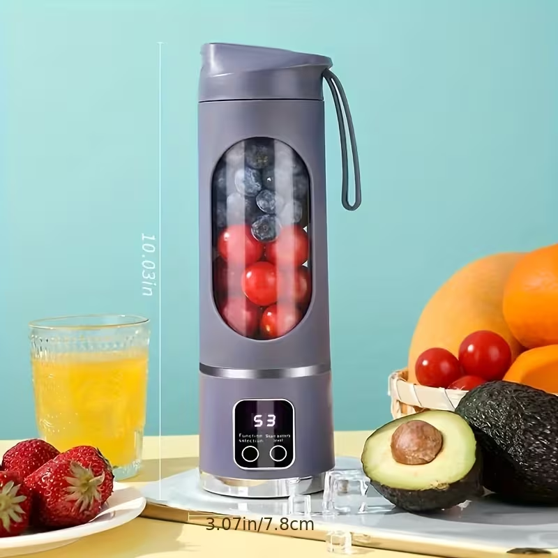 ✨15.22oz Portable Personal Blender with 12 Blades✨｜💜Rechargeable Purple💜 |✅BPA‑Free & Food‑Grade Materials,🔄Self‑Cleaning Function,⏱️Smart Timer Display,⚡USB‑C Charging, Ideal for Smoothies & Shakes