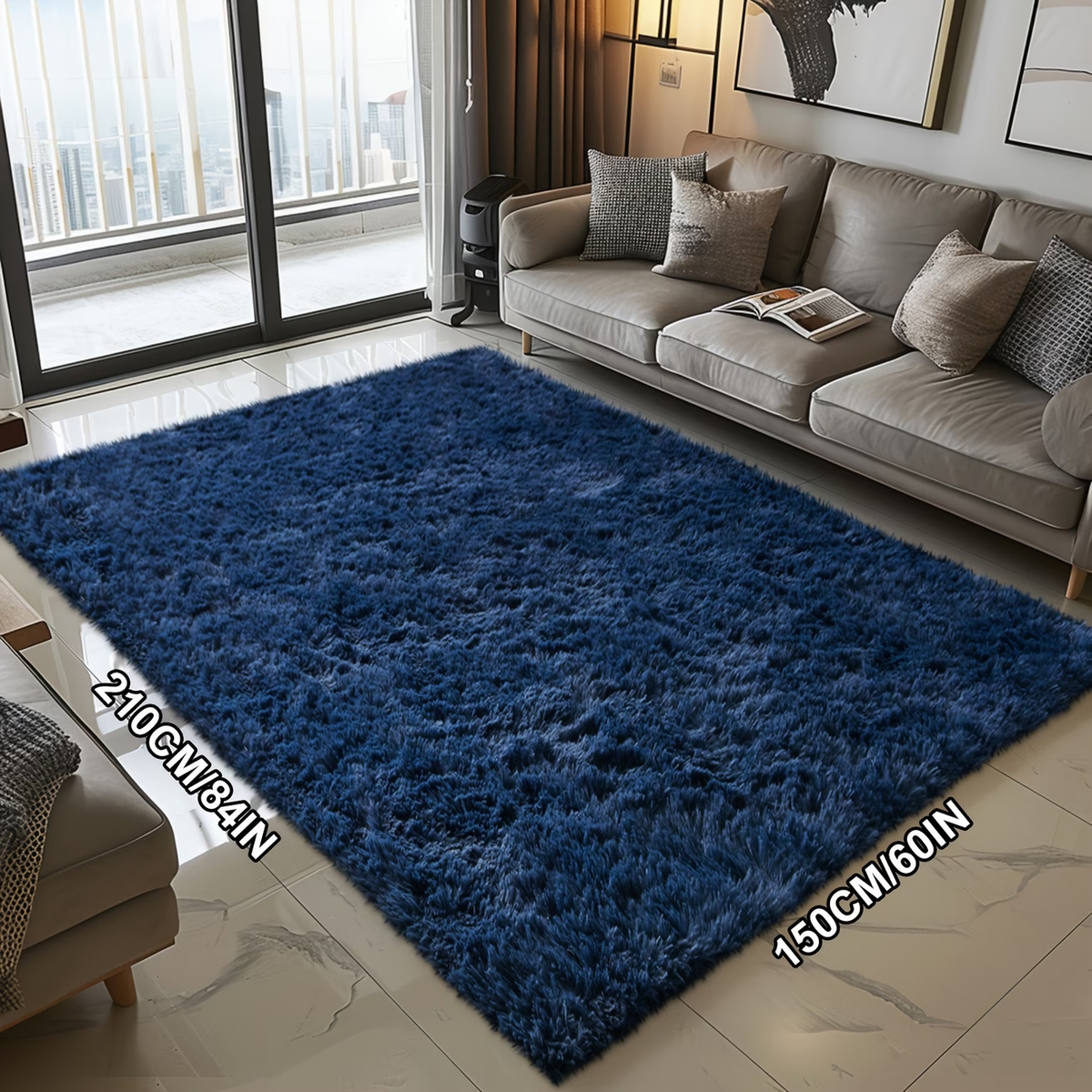 ✨1‑Piece Fluffy Plush Area Rug 🛋️ Luxury Indoor Home Rug | Multiple Colors & Sizes, Non‑Slip Bottom 🎯 Great for Living Room, Bedroom & Study, Perfect Home Decor
