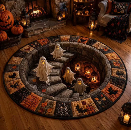 🎃Oversized 3D Optical Illusion Halloween Round Rug👻, 💀Spooky Skeleton Mummy Octopus Non‑Slip Floor Mat🕸️, 🦇Living Room Bedroom Halloween Decor Carpet🔮, There is a wide variety of styles.