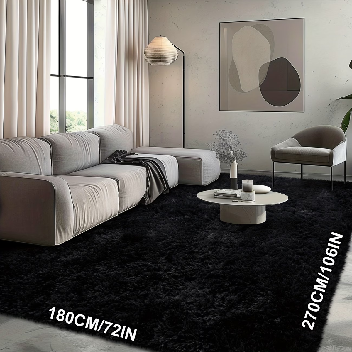 ✨1‑Piece Fluffy Plush Area Rug 🛋️ Luxury Indoor Home Rug | Multiple Colors & Sizes, Non‑Slip Bottom 🎯 Great for Living Room, Bedroom & Study, Perfect Home Decor
