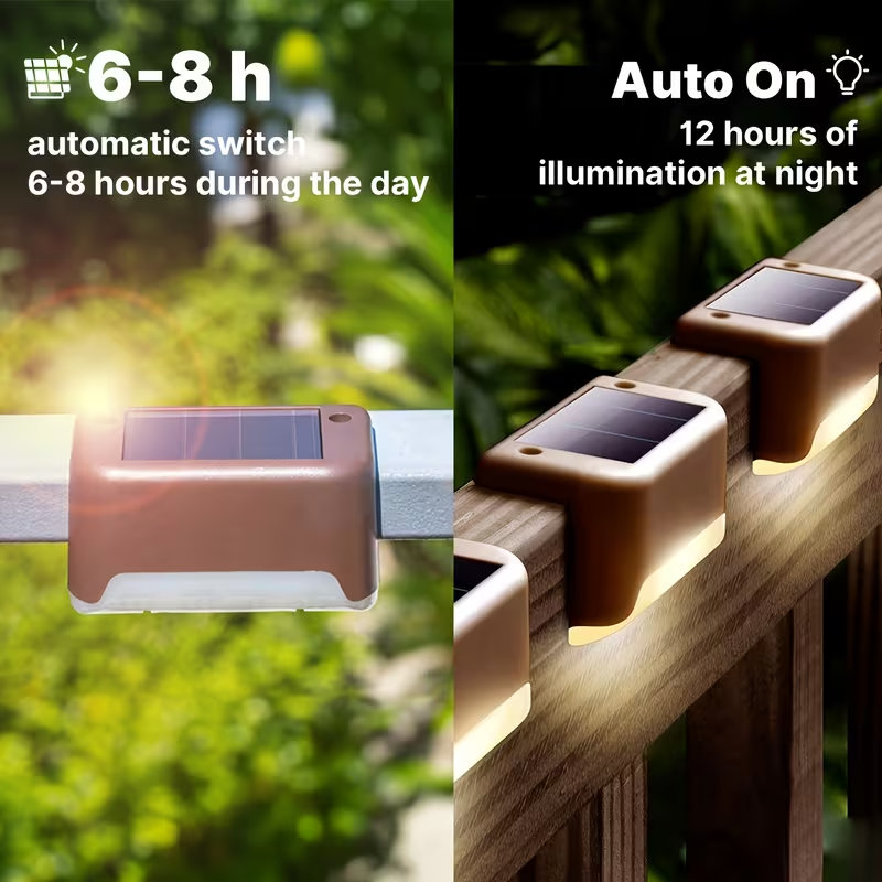 16pack Solar Deck Lights Solar Pool Lights Waterproof Led outdoor Decorations Solar Step Lights for Outdoor Stairs,Fence,Patio,Yard，Step Garden and Pathway