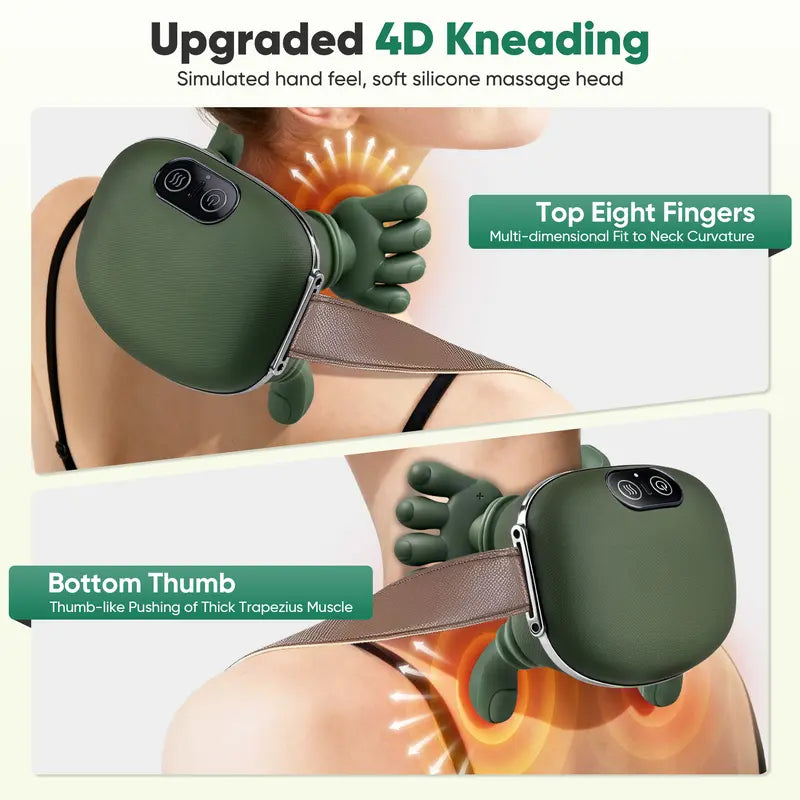 🔥𝐁𝐀𝐂𝐊 𝐓𝐎 𝐒𝐂𝐇𝐎𝐎𝐋🔥 2026 Upgraded Version Shoulder Massager Electric Cervical Massager Bionic HandHeating Wireless Portable 3D Kneading Massage for Pain Relief deep Tissue, Leg Neck & Back Massager & Lightweight Gift
