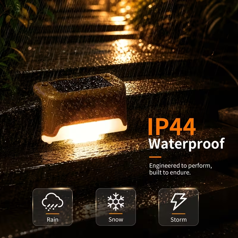 16pack Solar Deck Lights Solar Pool Lights Waterproof Led outdoor Decorations Solar Step Lights for Outdoor Stairs,Fence,Patio,Yard，Step Garden and Pathway