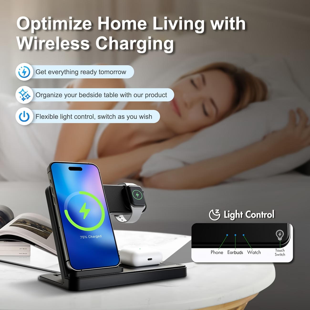 🔥Portable Wireless Charging Station｜3‑in‑1 Foldable Wireless Charger✨ | Compatible with iPhone 17,16,15,14,13,12,11,X,8 & Pro Models | For Apple Watch Ultra & Series 10/9/8/7/6/5/4/3/2/SE