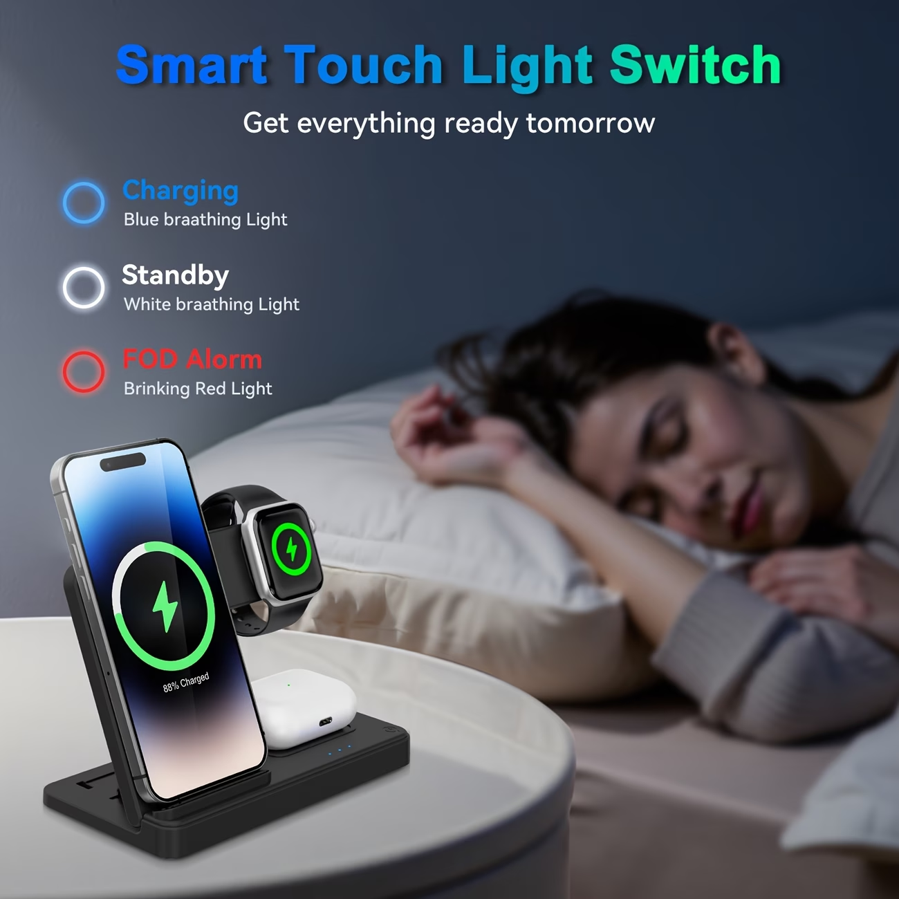 🔥Portable Wireless Charging Station｜3‑in‑1 Foldable Wireless Charger✨ | Compatible with iPhone 17,16,15,14,13,12,11,X,8 & Pro Models | For Apple Watch Ultra & Series 10/9/8/7/6/5/4/3/2/SE