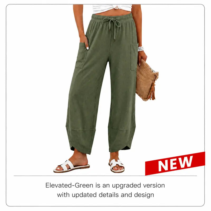 🔥SummerVibes Women's Baggy Wideleg Pants✨ | Casual Elastic Waisted ✦Palazzo Harem Pants✦ with Pockets👖 | 🚨LAST‑DAY LOW‑PRICE CLEARANCE SALE🚨