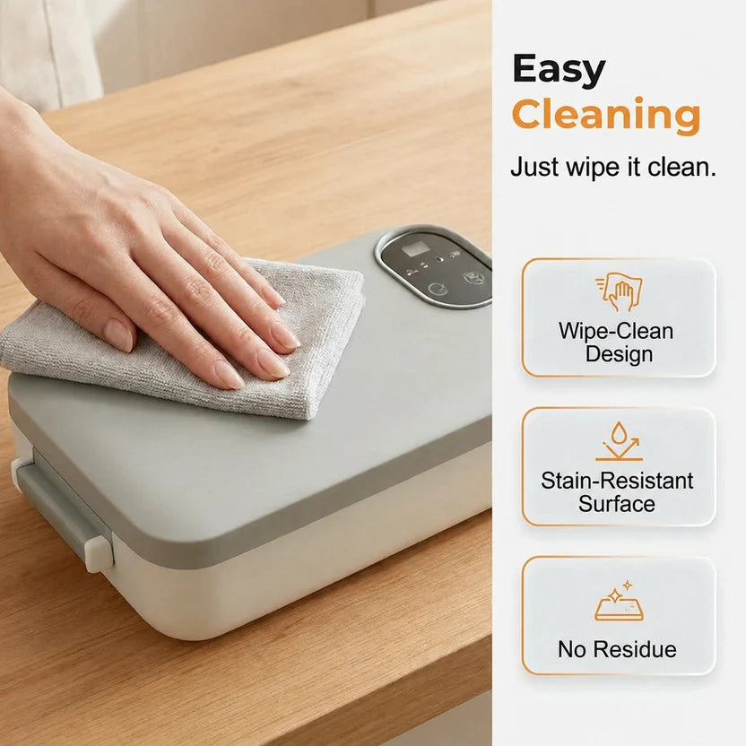 ⚡Portable Electric Self‑Heating Lunch Box 🍱 | USB‑C Rechargeable, 1L Capacity, Leakproof Container for Work, School, Road Trips