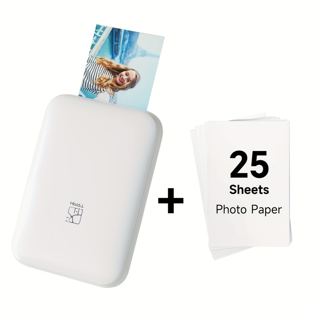 📸 Compact Wireless Portable Photo Printer 🔋 Rechargeable Built‑in Battery, Phone Connection for iPhone & Android, Practical Birthday Gift for Friends and Family