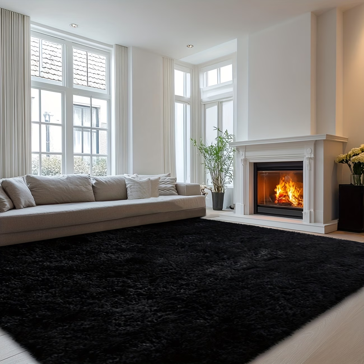 ✨1‑Piece Fluffy Plush Area Rug 🛋️ Luxury Indoor Home Rug | Multiple Colors & Sizes, Non‑Slip Bottom 🎯 Great for Living Room, Bedroom & Study, Perfect Home Decor