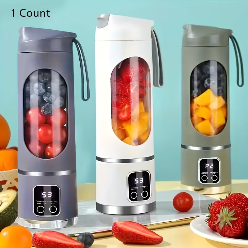 ✨15.22oz Portable Personal Blender with 12 Blades✨｜💜Rechargeable Purple💜 |✅BPA‑Free & Food‑Grade Materials,🔄Self‑Cleaning Function,⏱️Smart Timer Display,⚡USB‑C Charging, Ideal for Smoothies & Shakes