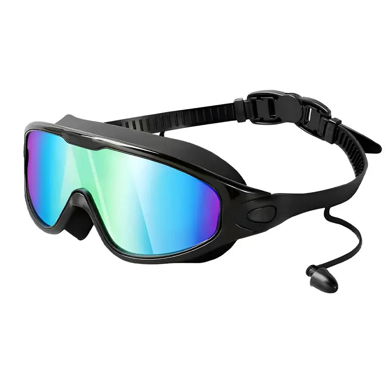 Swim Goggles for Adult/Youth Men Women, Anti-fog UV Protection No Leak 180° Wide View Clear Vision Pool Goggles, Pool Goggles with Earplugs