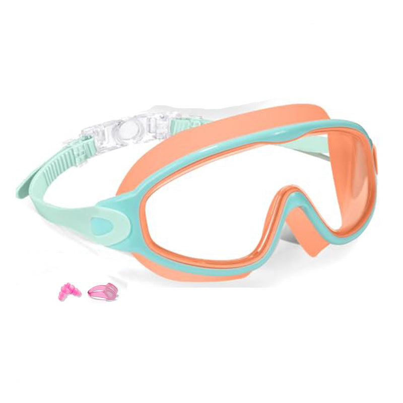 Swim Goggles for Adult/Youth Men Women, Anti-fog UV Protection No Leak 180° Wide View Clear Vision Pool Goggles, Pool Goggles with Earplugs