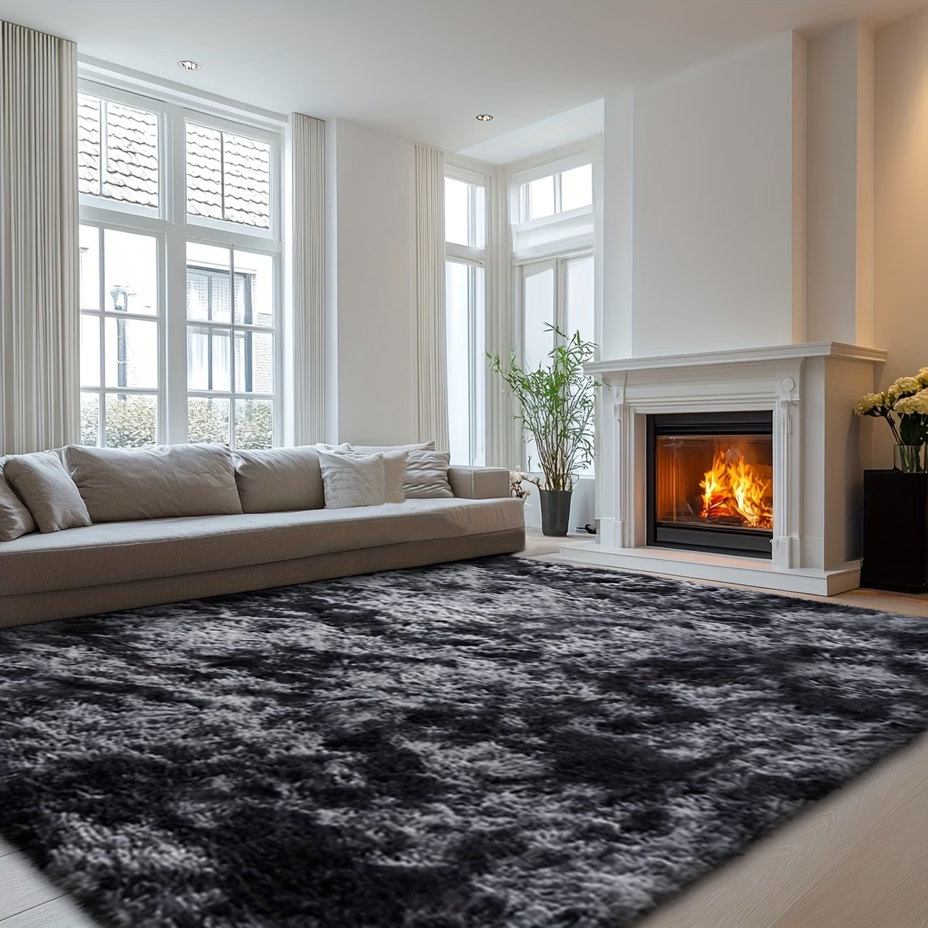✨1‑Piece Fluffy Plush Area Rug 🛋️ Luxury Indoor Home Rug | Multiple Colors & Sizes, Non‑Slip Bottom 🎯 Great for Living Room, Bedroom & Study, Perfect Home Decor