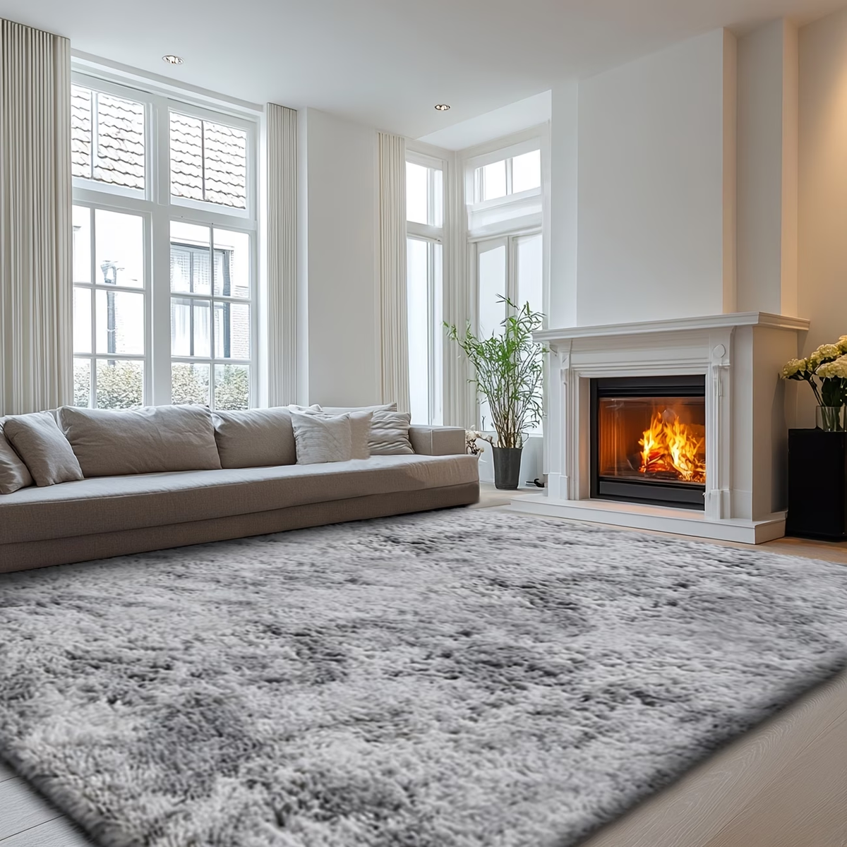 ✨1‑Piece Fluffy Plush Area Rug 🛋️ Luxury Indoor Home Rug | Multiple Colors & Sizes, Non‑Slip Bottom 🎯 Great for Living Room, Bedroom & Study, Perfect Home Decor