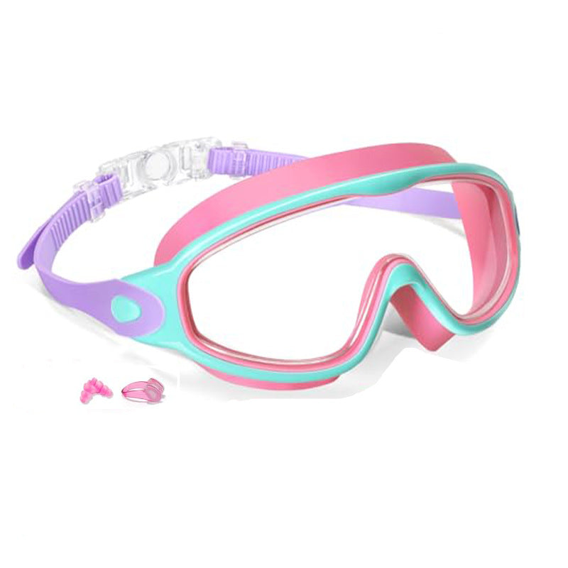 Swim Goggles for Adult/Youth Men Women, Anti-fog UV Protection No Leak 180° Wide View Clear Vision Pool Goggles, Pool Goggles with Earplugs