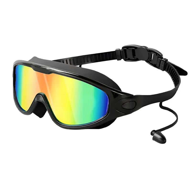 Swim Goggles for Adult/Youth Men Women, Anti-fog UV Protection No Leak 180° Wide View Clear Vision Pool Goggles, Pool Goggles with Earplugs
